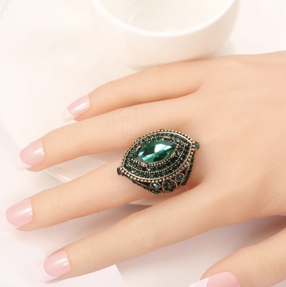 Turkish Vintage Looking Exaggerated Ring forWomen,Ottoman,Byzantian,Traditional - Picture 5 of 7